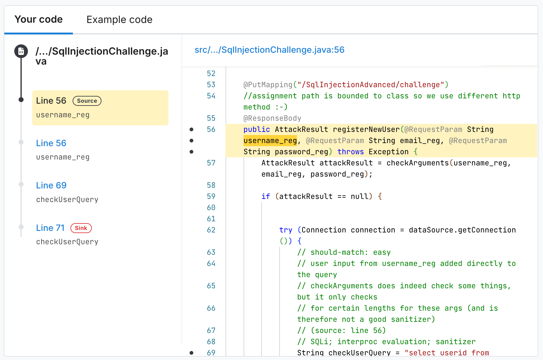 Data flow in Finding details page