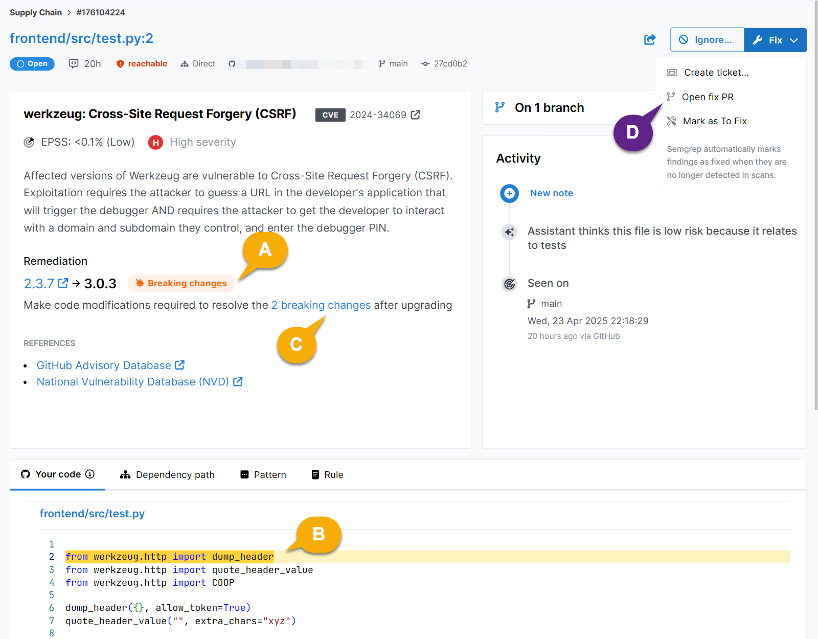 SSC details that provide upgrade guidance.